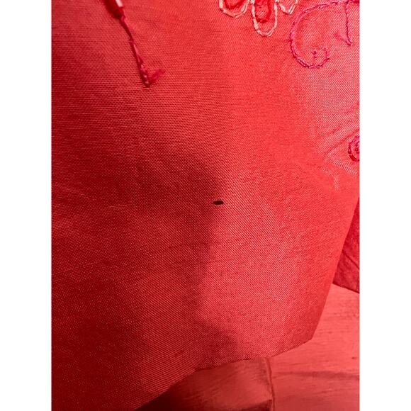 Rafael Petite Silk Embroidered Jacket Blouse Peck & Peck Silk Pants Set Coral 14 - Picture 13 of 13
